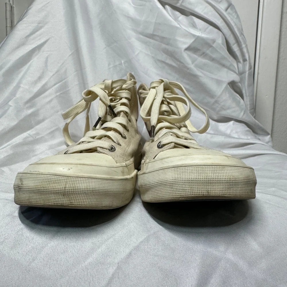Paul Smith Kirk Ivory Dino Lace Up High Top Sneakers Big Boy Size 36 (US 4)